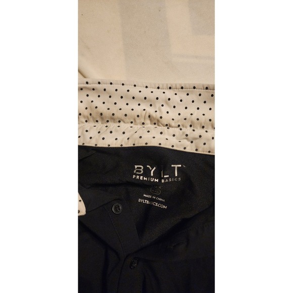 BYLT Mens Premium Basics Lux Polo Shirt Black XXL Short Sleeve Dot Collar Golf - Picture 5 of 7